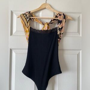 Free People Black bodysuit
